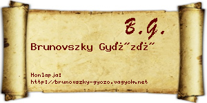Brunovszky Győző névjegykártya